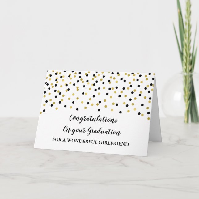 Carte Black Gold Girlfriend Félicitations Graduation (Devant)