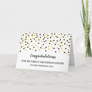 Carte Black Gold Great Grandgirl Wedding Day