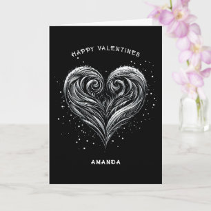 Carte Black Heart Heureuse Sainte-Valentin Holiday