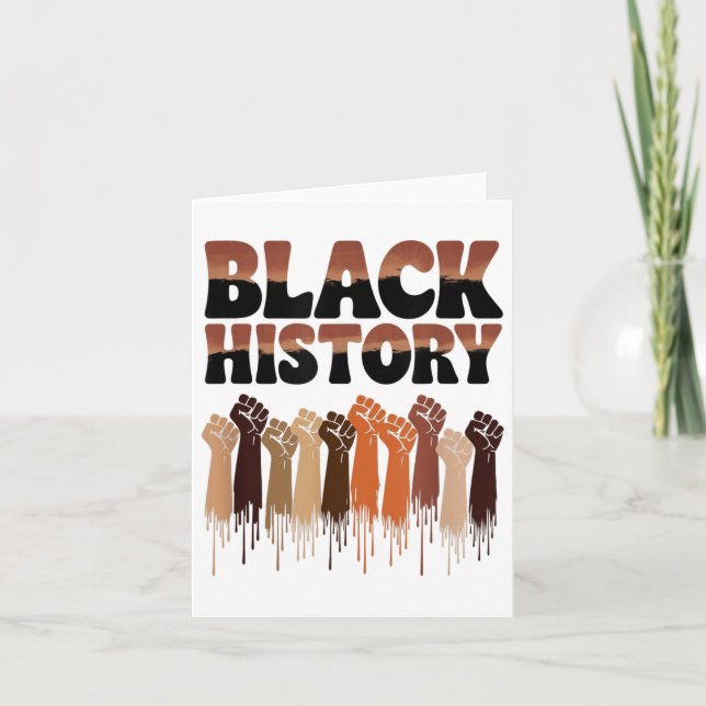Carte Black History Month Hands Symbol Afro Motivation  (Devant)