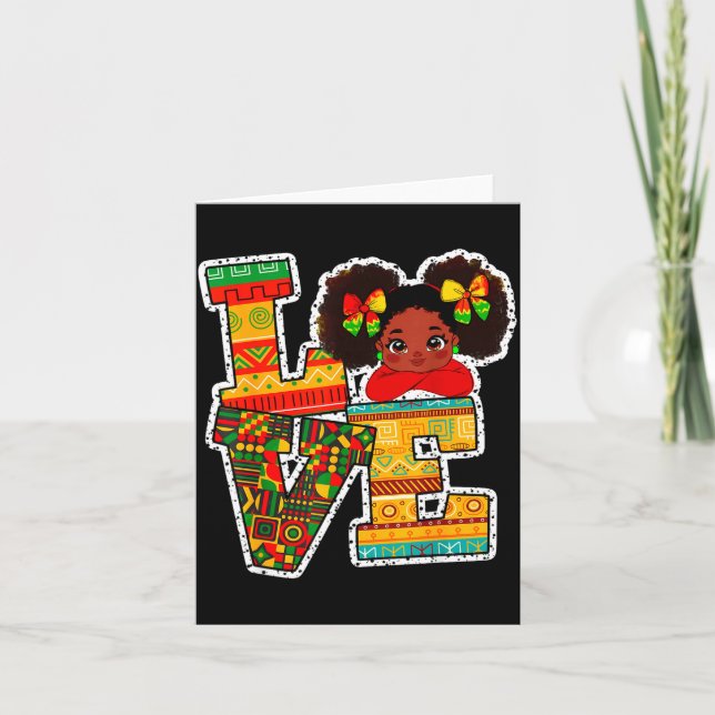 Carte Black History Month Love Afro Toddler Girls Americ (Devant)