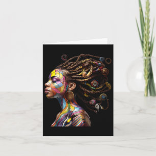 Carte Black History Moth Loc'd Hair Art Black Queen Afr