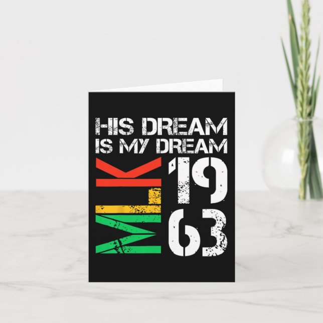 Carte Black History Moth Pride Mlk 1963 Son Rêve Est Mon (Devant)