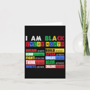 Carte Black History Shirts-i Am Black Chaque Mois Bhm Me