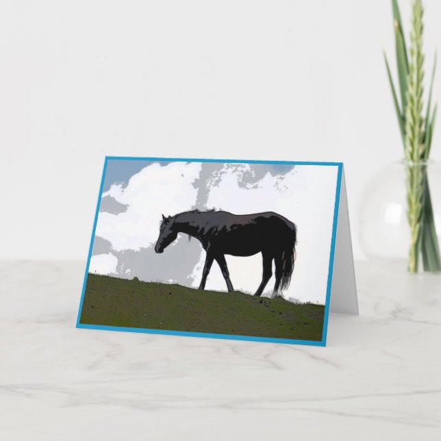 Carte Black horse graphic art card (Devant)