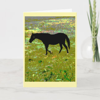 Carte Black horse graphic art card