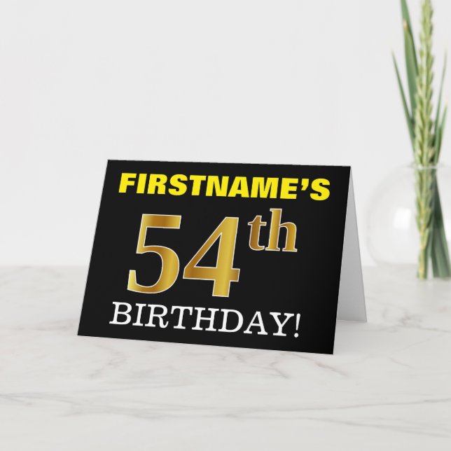Carte Black, Imitation Gold "54th BIRTHDAY" (Devant)