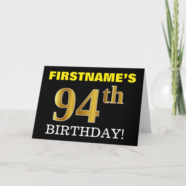 Carte Black, Imitation Gold "94th BIRTHDAY" (Devant)