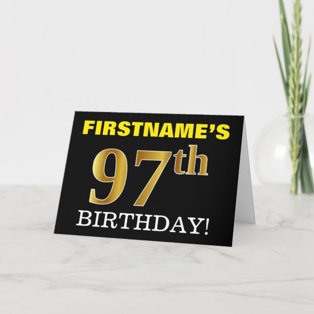 Carte Black, Imitation Gold "97th BIRTHDAY" (Devant)