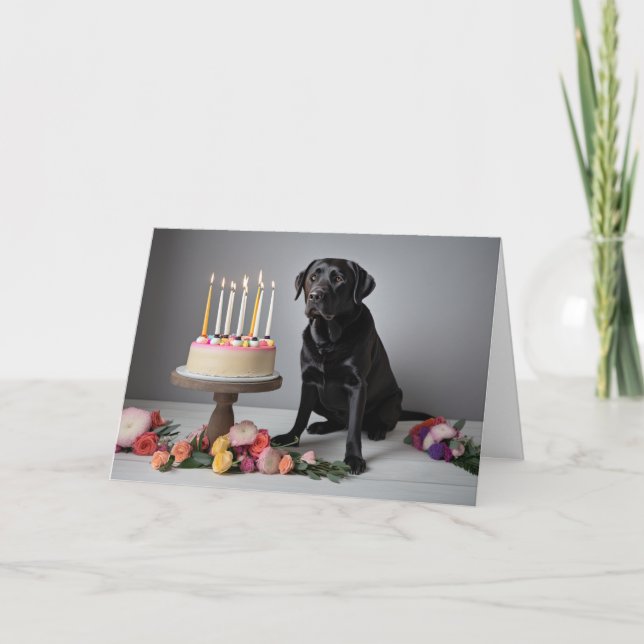 Carte Black Lab Anniversaire (Devant)