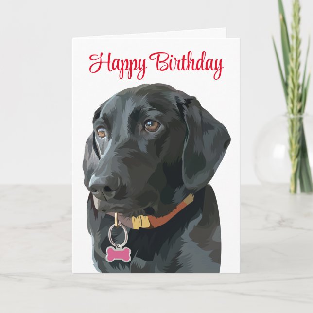 Carte Black Lab Anniversaire Chien chiot Labrador Retrie (Devant)