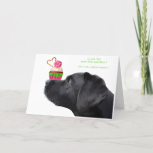 Carte Black Lab I Love You Card - Chien Je t'aime