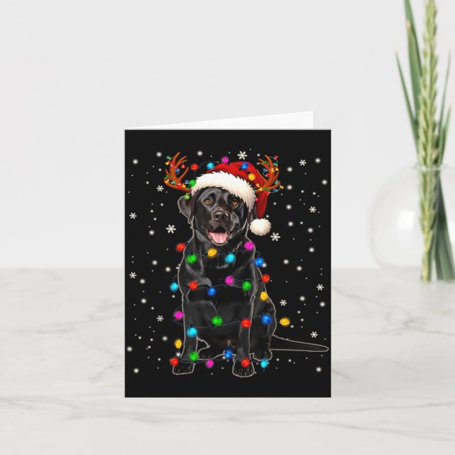 Carte Black Lab Labrador Christmas Tree Light Pajama Dog (Devant)