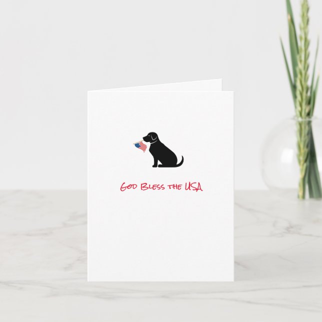 Carte Black Lab Patriotique Chien Silhouette American Dr (Devant)