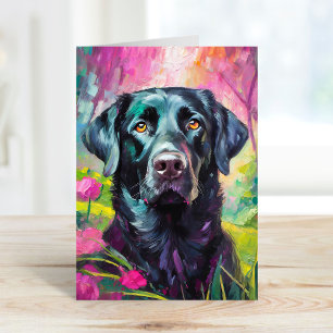 Carte Black Lab Portrait Art Moderne