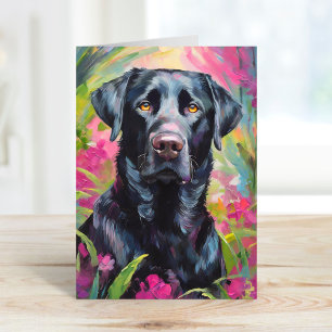 Carte Black Lab Portrait Art Moderne