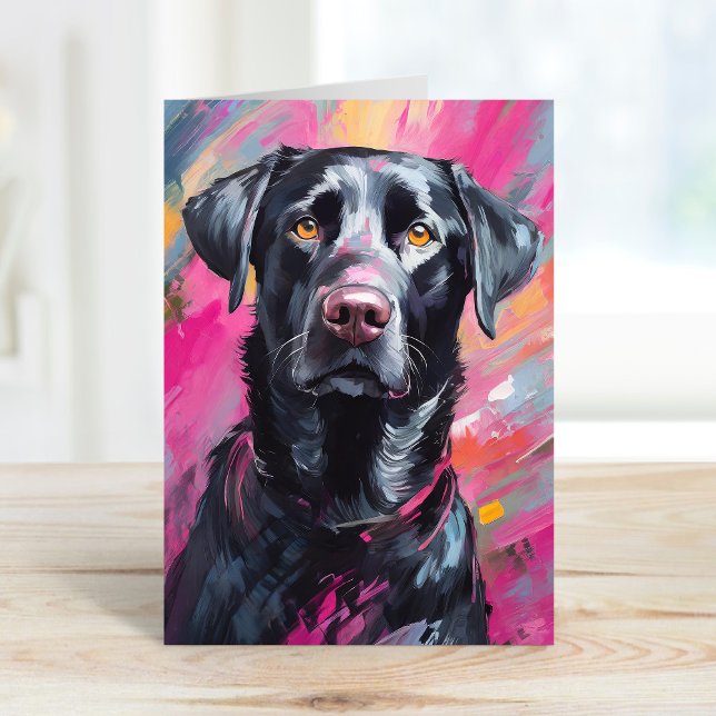 Carte Black Lab Portrait Art Moderne (Créateur téléchargé)