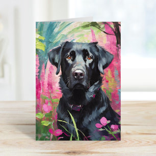 Carte Black Lab Portrait Art Moderne