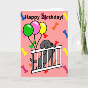 Carte Black Lab Puppy & Puppy Gate 1 Cartogramme Anniver