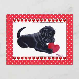 Carte Black Lab Puppy Valentine's Day