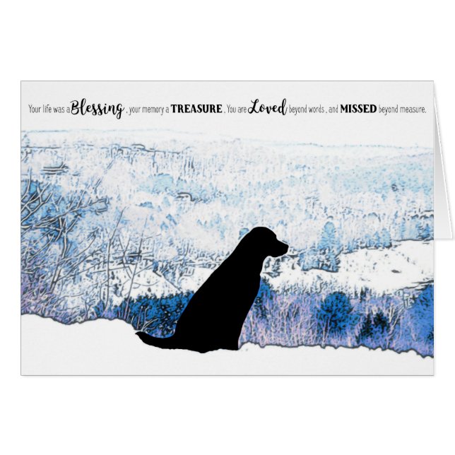 Carte Black Lab Sympathy - Sympathy chien - Perte  (Devant horizontal)