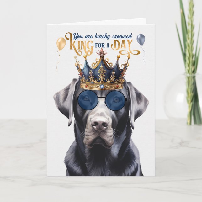 Carte Black Labrador Chien King pour une journée d'anniv (Devant)
