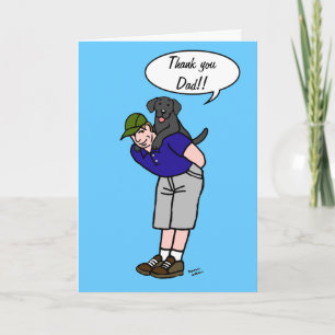 Carte Black Labrador Daddy en bleu