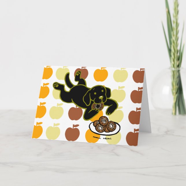 Carte Black Labrador et Doughnut ! (Devant)