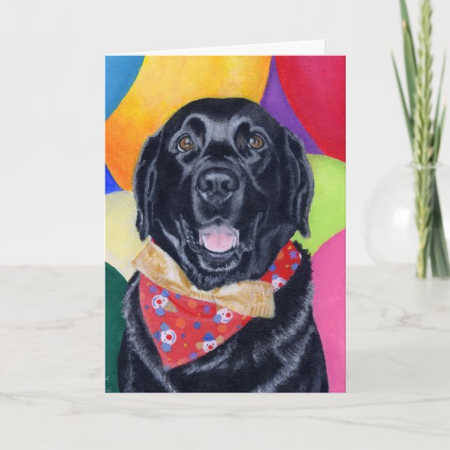 Carte Black Labrador Joyeux tableau d'anniversaire (Devant)