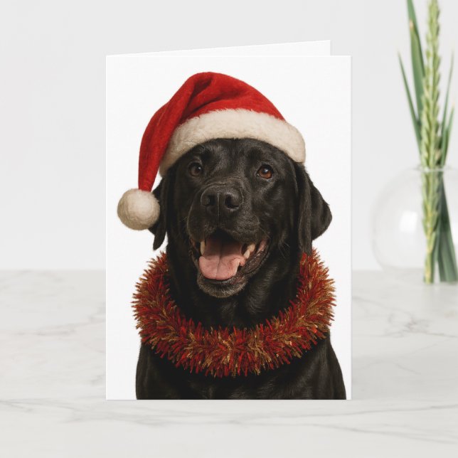 Carte Black Labrador Retriever Christmas card (Devant)