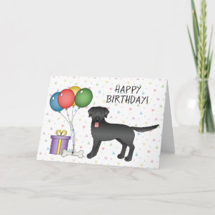 Carte Black Labrador Retriever mignon chien heureux anni