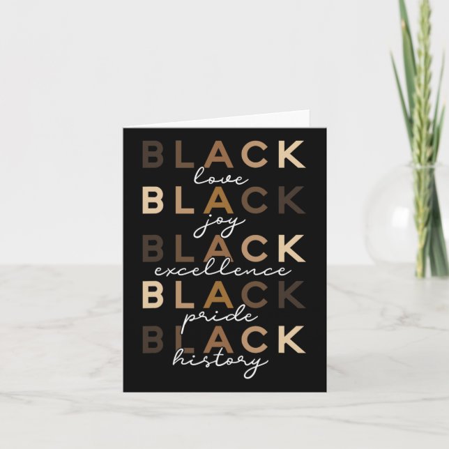 Carte Black Love Joie Excellence Pride Histoire Black Hi (Devant)