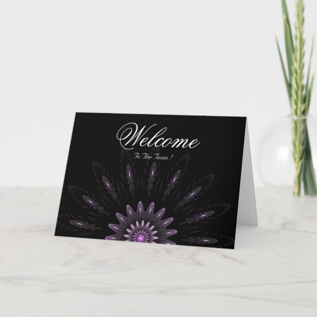 Carte Black Minimal Daisy Welcome Wishing (Devant)