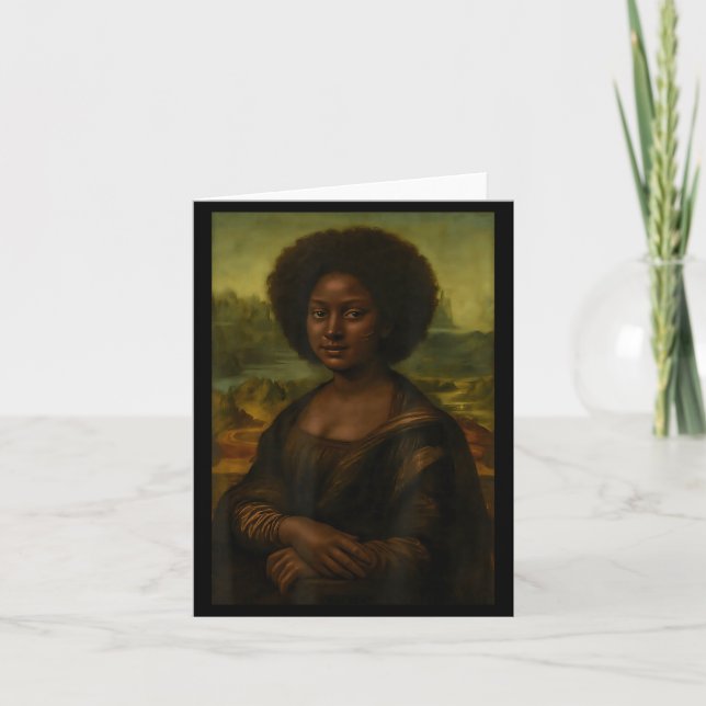 Carte Black Mona Lisa Afro African Melanin Black History (Devant)