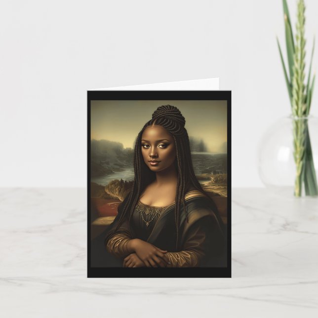 Carte Black Mona Lisa Afro-Américaine Noire Histoire Lun (Devant)