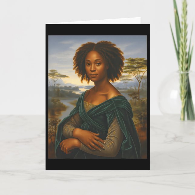Carte Black Mona Lisa Graphique Afro Américain Juin (Devant)