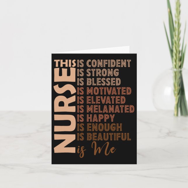 Carte Black Nurse Black History Nurse Melanin Afro Woman (Devant)