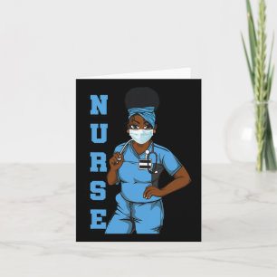 Carte Black Nurse Uniforme Visage Masque Afro Africain F
