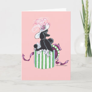 Carte Black Poodbox Hatbox Art rétro Imprimer