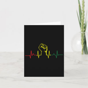 Carte Black Power Fist Heartbeat African American Pride