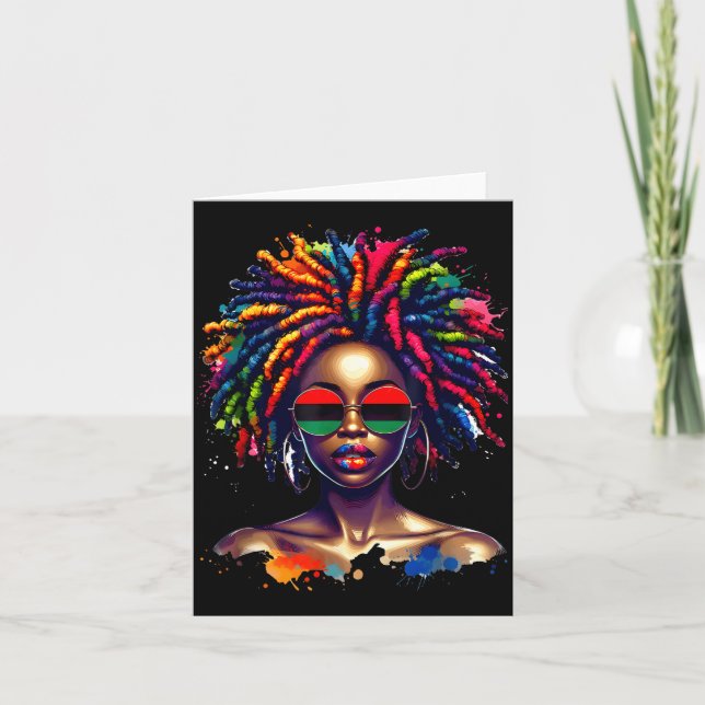 Carte Black Queen Dripng Afro Melanin Black History Mont (Devant)