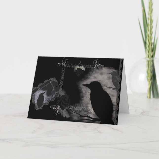 Carte Black Roses and Ravens Card (Devant)