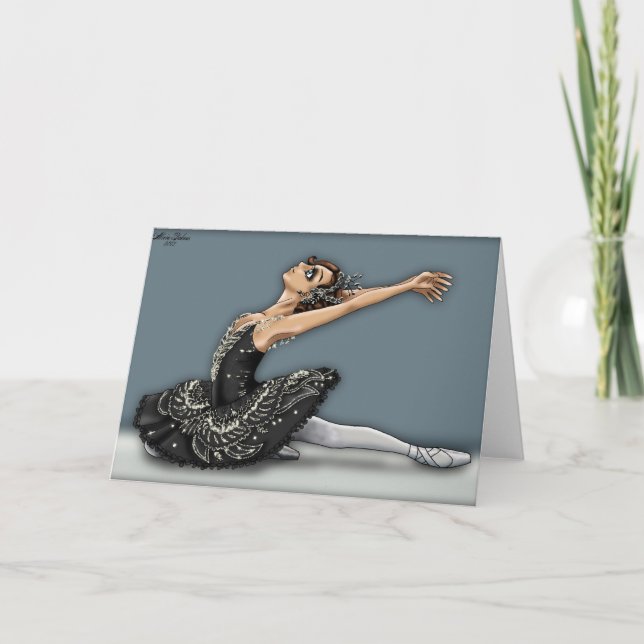 Carte Black Swan Greeting Card (Devant)