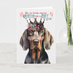 Carte Black Tan Coonhound Queen pour jour drôle Annivers