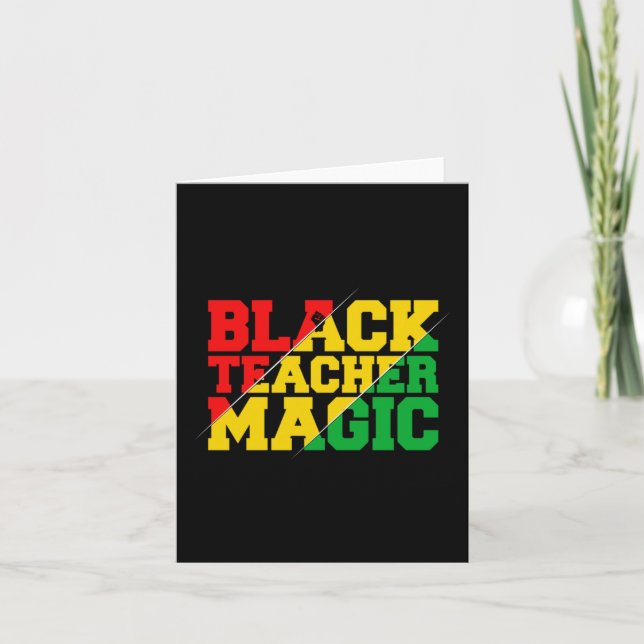 Carte Black Teacher Magic Afro Drapeau - Black History M (Devant)