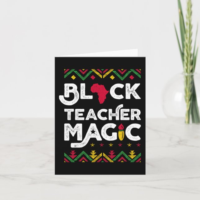Carte Black Teacher Magie Enseignant Noir Histoire Mois  (Devant)