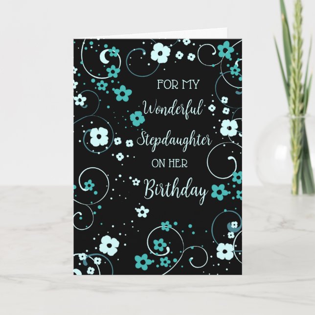 Carte Black Turquoise Stepgirl Anniversaire (Devant)