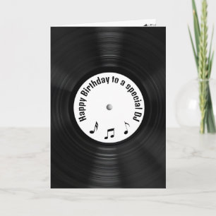 Carte Black Vinyl Record pour l'anniversaire de DJ