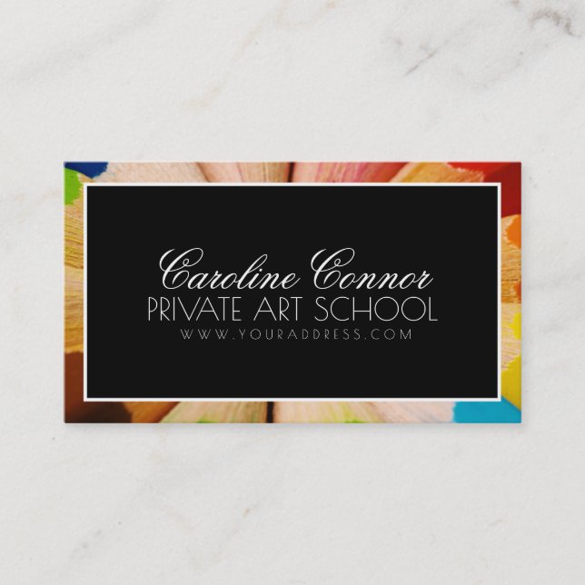 Carte Black & White Bold de l'école d'art privé (Devant)