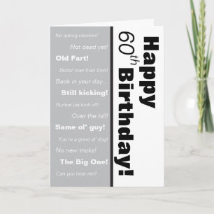 Carte Black & White Funny Vieux âge plaisanteries Annive